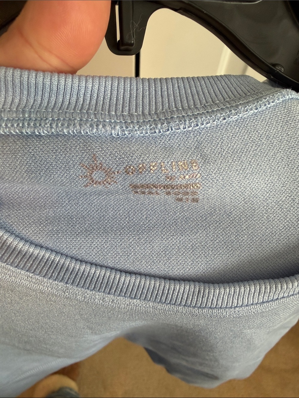 aerie Light Blue Short Sleeve Crop Top - Picture 4 of 4